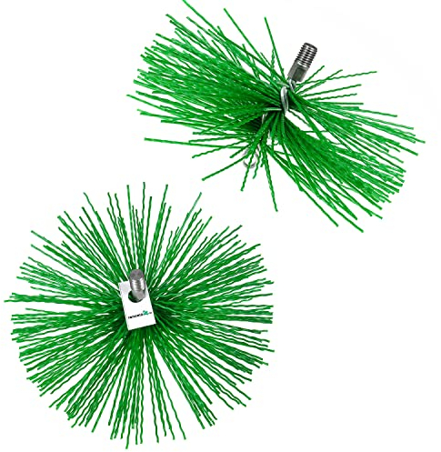 Renomo24 1x Schornsteinbesen aus Kunststoff für Edelstahlkamine, Edelstahlrohre und glasierte Schornsteine, Kaminbesen für Edelstahl mit M12 Gewinde / 150mm