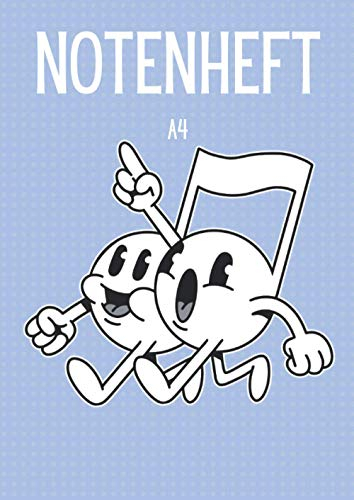 Notenheft A4: Schreibheft mit Notenlinien | Notizbuch für Musiker, Lehrer und Schüler | Klavier, Gitarre mit Hilfslinien | 120 Seiten