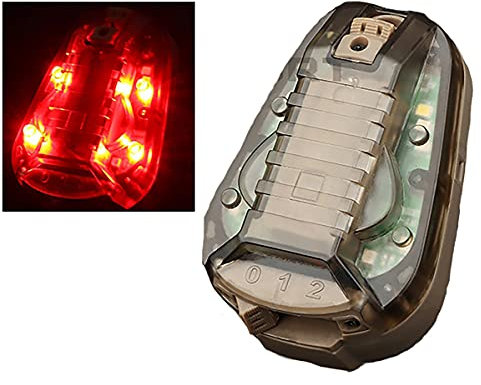 Waterproof Tactical Helmet Lights Airsoft Helmet Accessories Strobe Signal Light LED Hunting Lamp (Tan (Red Light))