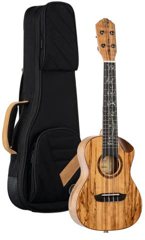 Ortega Guitars Elite Series E-Akustik Konzert-Ukulele - Maserahorn Natur | Nylonsaiten, massive Ahorn-Decke & -Korpus Hochglanz, Scalloped Cutaway, inkl. Elite-Gigbag, RUET-SMA