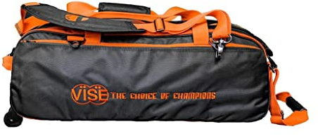 Vise Clear Top Bowlingtasche mit 3 Kugeln, Schwarz/Orange
