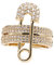 MAYIYAHO Volle weiße Strass Büroklammer Set Ringe Gold Eheringe für Frauen Einfacher Liebesring Luxus Lucki Charm Ring