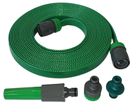 DKN LEISURE 10m Green Flat Hose (Non Toxic) suitable for Caravan Motorhome Boat and Garden