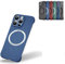 2022 New Carbon Fiber Texture Frameless for Magnetic Charging Phone Case for iPhone 11/12/13 Pro Max (Blue,for 13)