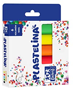 Oxford Plasticine/Knete/Kinderknete/Weiche Knetmasse 6 Stangen in Kartonetui, leuchtende Farben