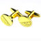 Manschettenknöpfe Herren Oval, Cufflinks Wedding Vergoldet Gold Manschettenknöpfe Oval für Männer Kostenlose Gravur mit Geschenkbox