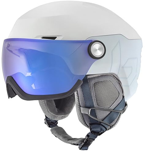 Bollé - V-Ryft Pure, Pearl Matte, Photochromic Blue Cat 1 to 3, Medium, Snow Helmets, Unisex, Adult