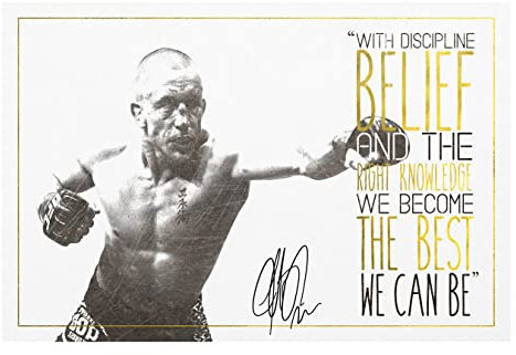Georges St-Pierre Zitat | Best We Can Be | Fotodruckposter | vorsigniert | Pro Glanzpapier | Größe: A3 (29,7 x 42 cm)