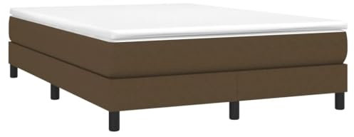 vidaXL Bettgestell, Polsterbett Bett für Schlafzimmer, Bettrahmen mit Lattenrost, Schlafzimmerbett Doppelbett, Dunkelbraun 140x190cm Stoff