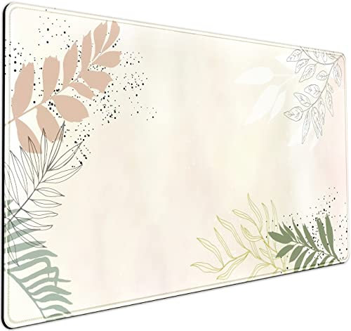 Boho Mouse Pad - Pastel Abstract Desk Mat - Matcha Green - Aesthetic Office Decor - 31.5x15.75 in - For Women & Gamers