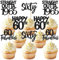 24 Stück 60th Geburtstag Tortendeko Straight Outta 1965 Cupcake Toppers Sixty Awesome Since 1965 Cupcake Picks 60 fabelhafte Tortendekorationen für 60. Geburtstag Schwarz