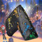 Big Teeth Golf Blade Putter Head Cover Magnetic Closure Fit for Scotty Cameron Taylormade Odyssey Balck PU Leather Colorful Skull Pattern