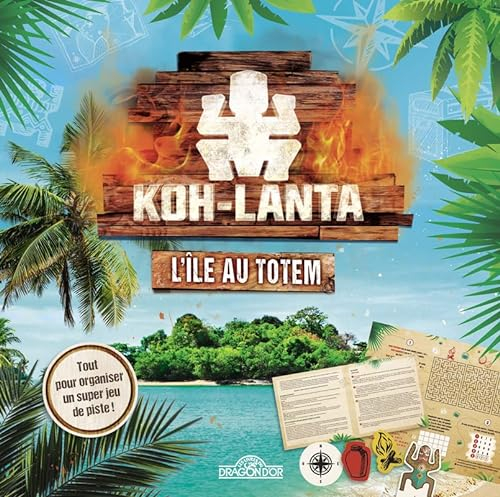 Koh-Lanta – L'Île au Totem – Pochette de jeu de piste avec 2 posters, 10 objets détachables et 1 livret de règles de jeu – De 2 à 6 joueurs – À partir de 7 ans