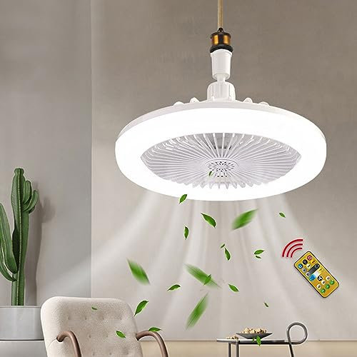 Ventilateur de Plafond LED Avec Lumières, Lumières de Ventilateur de Plafond de 30 W Avec Télécommande, 3 Couleurs Dimmable LED, 3 Vitesses, éclairage de Ventilateur Moderne pour Le Salon (style 1)