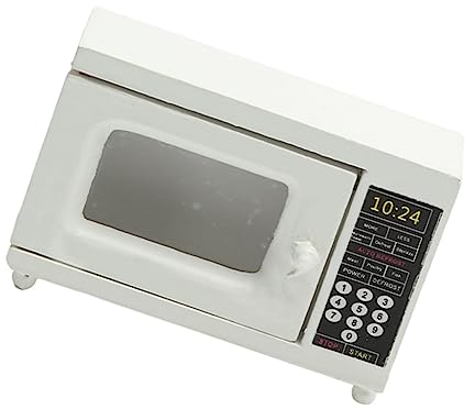 Hohopeti Mini Forno a Microonde Giocattolo Cucina Accessori Legno Bianca Domestico