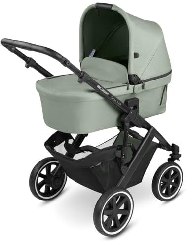 ABC Design 2 in 1 Kinderwagen Salsa 4 Air – Kombikinderwagen für Neugeborene & Babys – Inkl. Sportsitz Buggy & Babywanne – Radfederung & Luftreifen – Farbe: pine