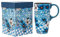 DUSVALLY Coffee Mug Coffee Ceramic Mugs Latte Tea Cup with Lid and Gift Box 17oz.Big Mug,Blue