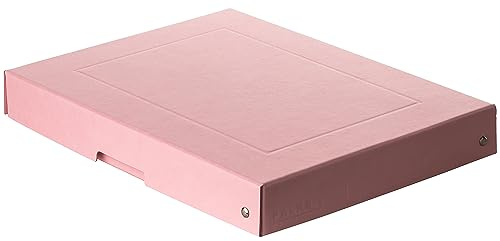 FALKEN 5x PureBox Pastell aus Recycling-Karton 40 mm hoch DIN A4 pink | Made in Germany Aufbewahrungsbox mit Deckel Blauer Engel Vegan Geschenkbox Transportbox Schachtel Allzweckbox