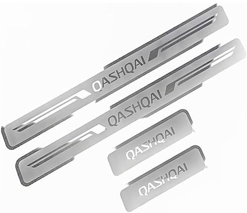 BOJOUL 4 Pcs Stainless Steel Car Door Sill Protector, for Nissan Qashqai J12 2022 2023 Stainless Steel Threshold Protector Guard Scuff Cover Pedal Accessories