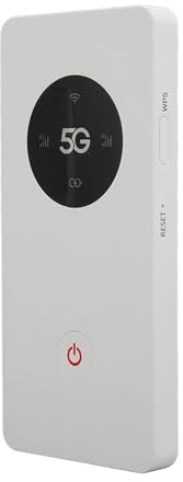 ASHATA 5G Mobiler WLAN Router, Mobiler Hotspot Router mit Nano SIM Steckplatz, 2,77 Gbit/s DL 1,25 Gbit/s UL, Unterstützt 16 Geräte, 8000 MAh Akku, Taschen WLAN für die Reise nach Hause