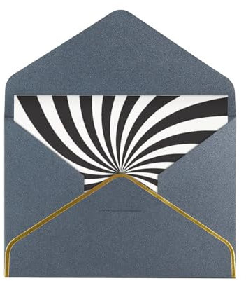 Weiße schwarze Wirbel-Design Grußkarten Blanko-Karten mit Umschlägen für alle Anlässe, Freundlich, Jahrestag, Dankeschön, Glückwünsche, Neujahr, Geburtstag, Schwarz