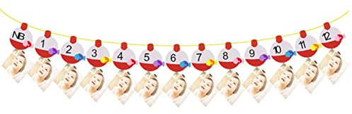 Toyvian Bannière Anniversaire Créative Avec Pinces Forme De Poisson Décorations Suspendues Pour Fêtes Thème Ludique