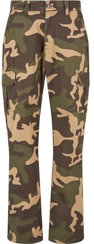 Urban Classics Herren Cargohose Straight Leg Camo Cargo Pants, Cargohose für Männer, Camoflage, Baumwolle, erhältlich, Größen 28-44