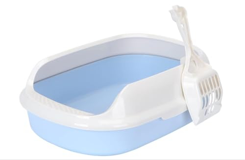 Nobleza - Arenero para Gatos, Caja de Arena Plegable para Gatos, Caja Arena con Bandeja Extraíble y Pala, Espacioso para Gatos Grandes, 48.5 x 38.5 x 38.2 cm