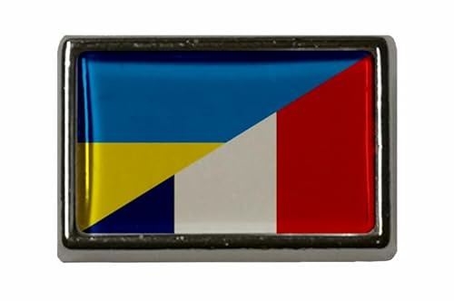 U24 Pin's drapeau de l'Ukraine France, Acrylique