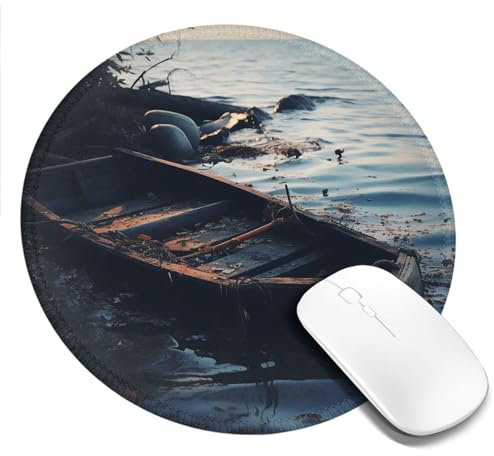 Rundes Gaming-Mauspad, Raft, rutschfeste Gummiunterseite, Mauspads mit haltbaren genähten Kanten, für Computer, Laptop, Büro, Dekoration, 2 Stück