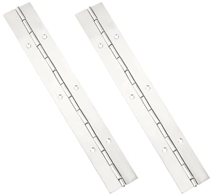 Qrity 2Pcs Stainless Steel Heavy Duty Continuous Hinge, 400mm (16 Inch), for Cabinets, Pianos, Boats, Silver