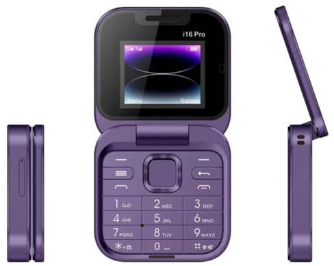 XDGJTBFMY Foldable Flip Mobile Phone, 2024 New Mini Flip Mobile Phone 2 SIM Card Small Display Foldable Cell Phone for Elderly People, Easy to Use, Gift for Father's Day/Mother's Day (Purple)