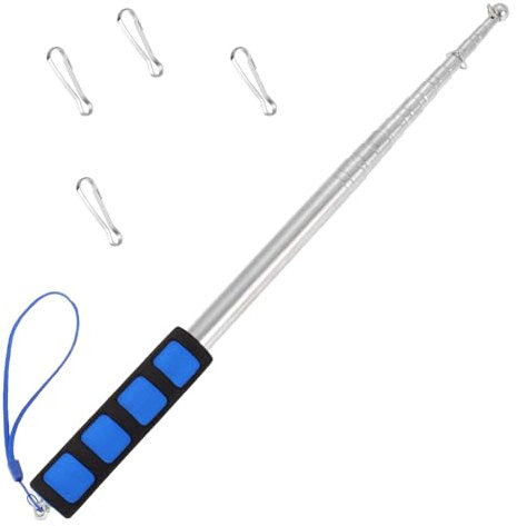 Shinkito 2,5 m Teleskop-Fahnenmast, tragbar, Teleskop-Banner, Flaggenmast, Teleskop-Lehrer-Zeiger, Tourführer, Flaggenmast für Festival, Tourführer, Lehrer