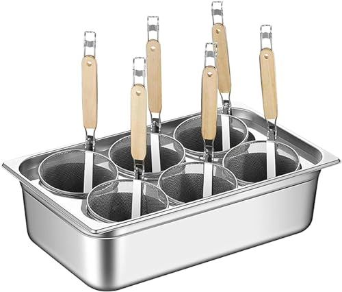 BTURYT Set Of Inserts For 6 Holes Pasta Cooker, Stainless Steel Pasta Pot, Commercial Pot, With Divider And Colin, For Home Kitchen And Restaurant Pots