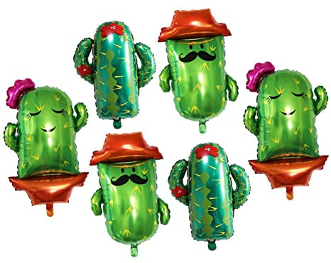 GARVALON 6piezas Globos De Cactus Forma De Cactus Para Decoración De Cumpleaños Shower y Bodas Para Fiestas De Verano