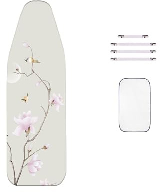 WTAIS Double - Ironing Board Covers, 160x60cm, Extra-Large Size Classic Floral Cotton - Ironing Board Cover, with Fasteners For Steam Ironing Boards