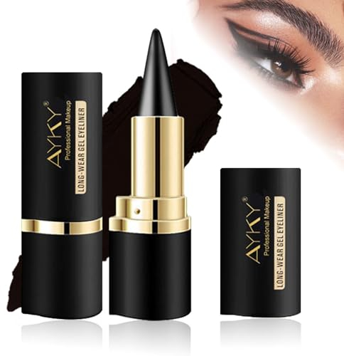 Eyeliner Wasserfest, Matte Kajalstift Schwarz, Schnell Trocknender Creme Eyeliner Schwarz, 2024 Neuestes Glatte Textur Lidstrich Stift, Lang Anhaltend, für Ein Alltägliches Augen Make up