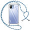 Pnakqil handyband für Xiaomi 11 Lite 5G NE/Mi 11 Lite 4G/5G Hülle mit Band, Transparent Silikon mit Kordel Necklace Schnur Anti-Fall Bumper Schutzhülle Case Kompatibel mit Xiaomi 11 Lite 6.55, Blau