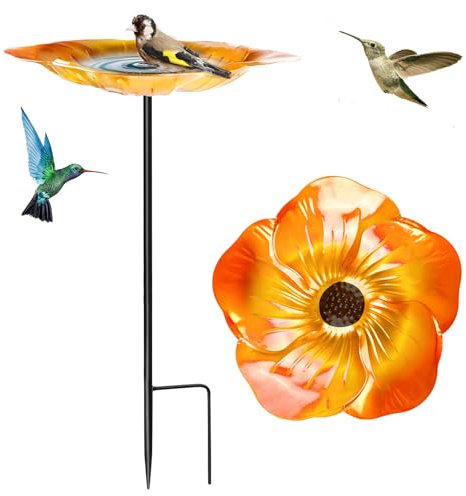 Vogeltränke Stehend Für Garten, Wassertränke Für Vögel, Vogeltränke Winterfest, Vogelbad Garten Stehend Frostsicher, Vogelbad Garten Für Wildvögel, Terrasse, Hof, Rasen, Wildvogeltränken Abnehmbare