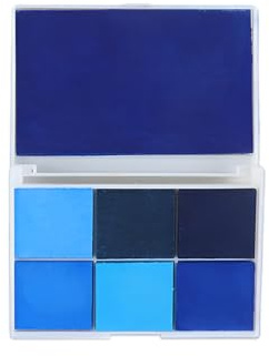 Fkereg Stamp Ink Pad 7 Colors, Washable Rubber Stamp Ink Pad,Craft Ink Pads for Stamping, Stamp Pads for Classroom, Finger Print Ink Pads for Card Making Art DIY Scrapbook Paper (Blue)