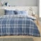 Catherine Lansfield Kelso Check Reversible Super King Duvet Cover Set with Pillowcases Blue