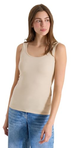 Cecil Basic Top mit Rundhals aus Baumwolle Pearl beige M