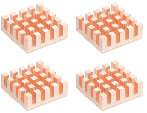 PATIKIL Kupfer Kühlkörper 17x17x6mm, 4 Stück Kühler Radiator Kompatibel mit Raspberry für Chip CPU Power Transistor FET IC Leistungsverstärker