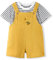 Volunboy Completi Estivi Bambino, Unisex Salopette/Tuta Corta + T-Shirt Completo 2 Pezzi Abbigliamento per 1-4 anni(Taglia 80,12-18 mesi,Giallo