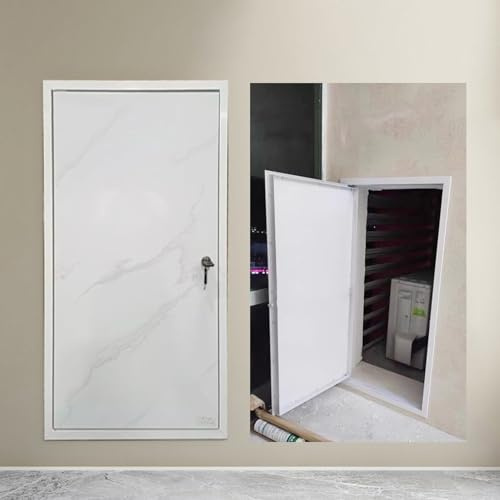 Puerta de Inspección Puerta de Acceso Empotrada con Cerradura, Mármol, Puerta de Servicio con Panel de Acceso, Tapa de Orificio de Pared para Cableado/cables/HVAC, Puerta de Inspección Metálica(40x40c