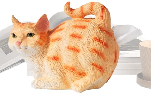 Huxibai Katzenpopo Taschentuchspender - Witziger Taschentuch-Organizer mit Kätzchen-Popo | Dekorative Resin Tierstatue, Lustiger Papiertaschentuch Spender für Schlafzimmer Wohnzimmer Schreibtisch
