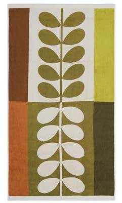 Orla Kiely Bathroom Towel Stem Check Hazel-Ochre - Bath Towel, 70x125cm