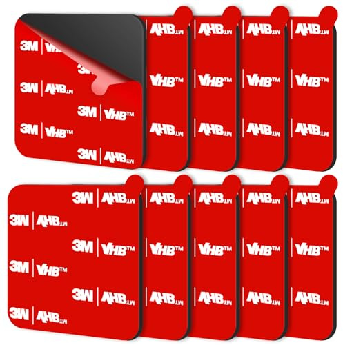 URAQT Nastro Biadesivo Extra Forte, 10 pcs Impermeabile Tampone Biadesivo,Realizzato in Nastro 3M vhb 5952,Nastro Adesivo di Montaggio Forte,Resistenza,Alle Alte Temperature,per Casa,Ufficio(50*50mm)
