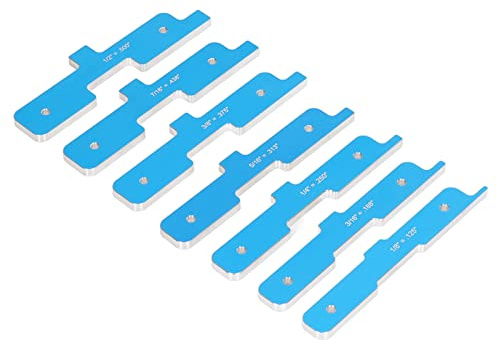 7-teiliger Router-Tisch-Setup-Stab-Setup-Block, Werkzeugsatz aus Aluminiumlegierung zum Schneiden und Fräsen, hochpräzise Setup-Blöcke mit verschiedenen Größen, für Frästische,