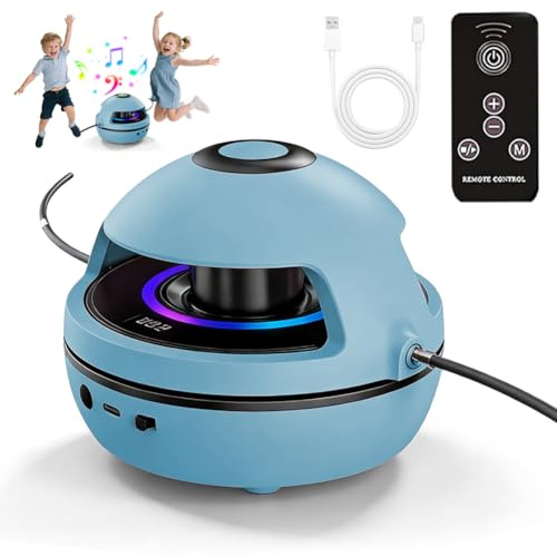 Elektronisches Springseil für Kinder, 10 Stufen Geschwindigkeit, Smartes Automatisches Springseil mit Fernbedienung, Springseil mit LED Display und Bluetooth Musik (Blau)